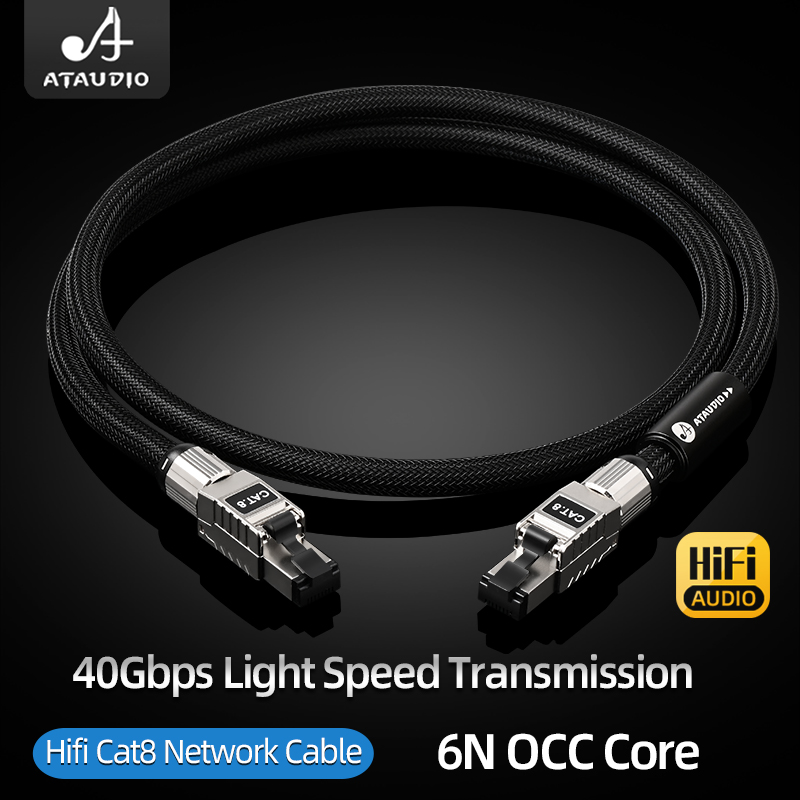Lan Cable Gaming - ATAUDIO CAT8 Internet Cord 40Gbps HiFi
