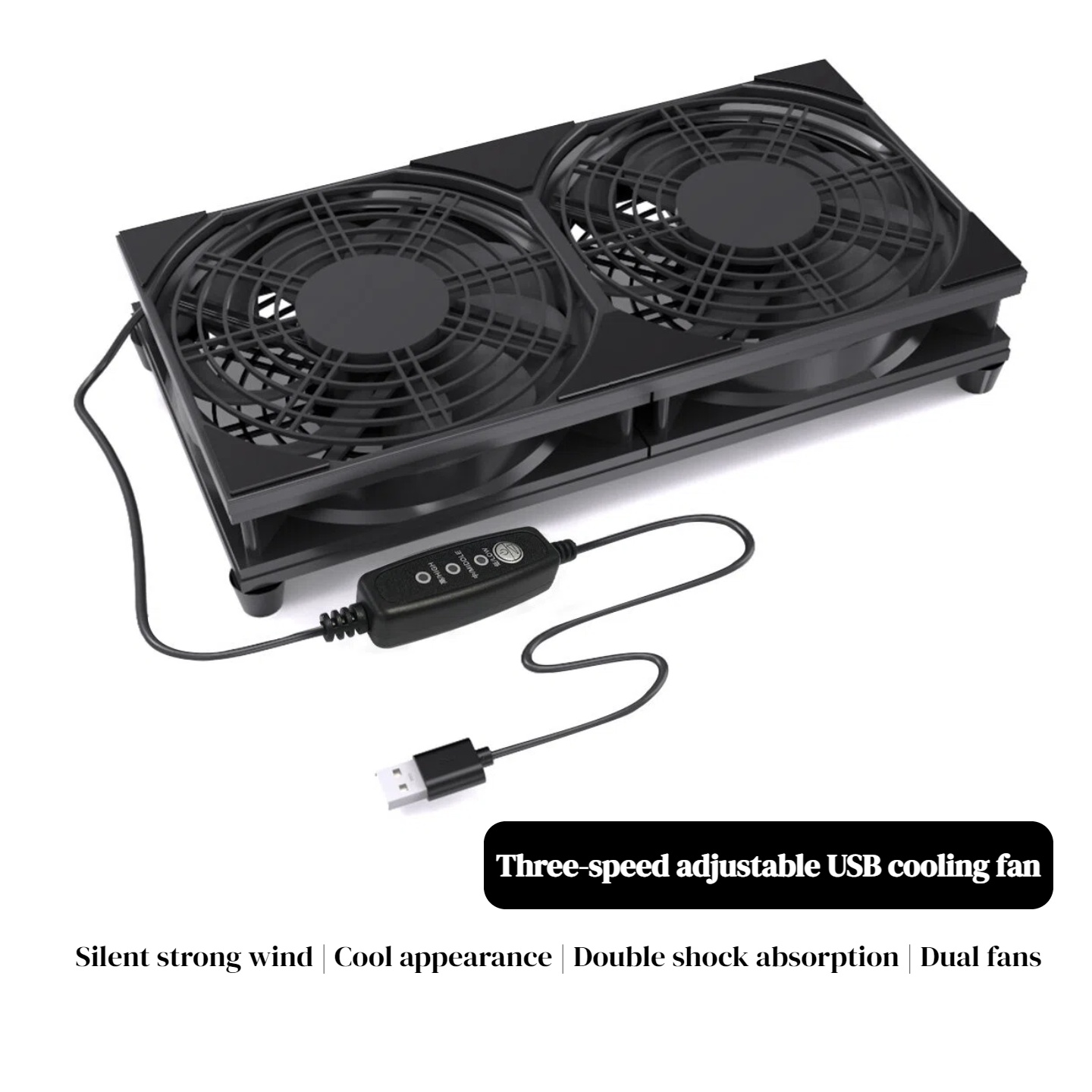 Gaming Console And Pc - Dual USB Cooling Fan with 3-Speed
