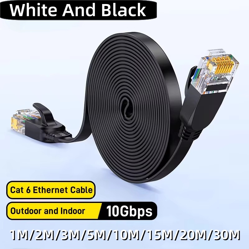 Lan Cable Gaming - Cat 6 Ethernet Flat Cable, Outdoor