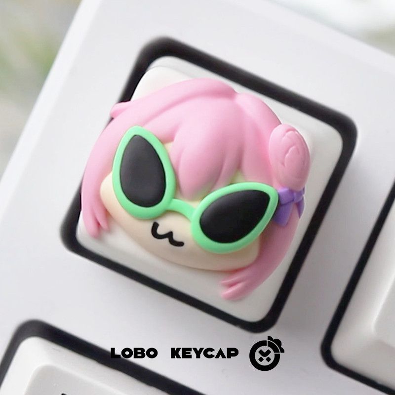 Cute Pink Hair Anime Girl Resi - Gaming Console Keyboard review and price