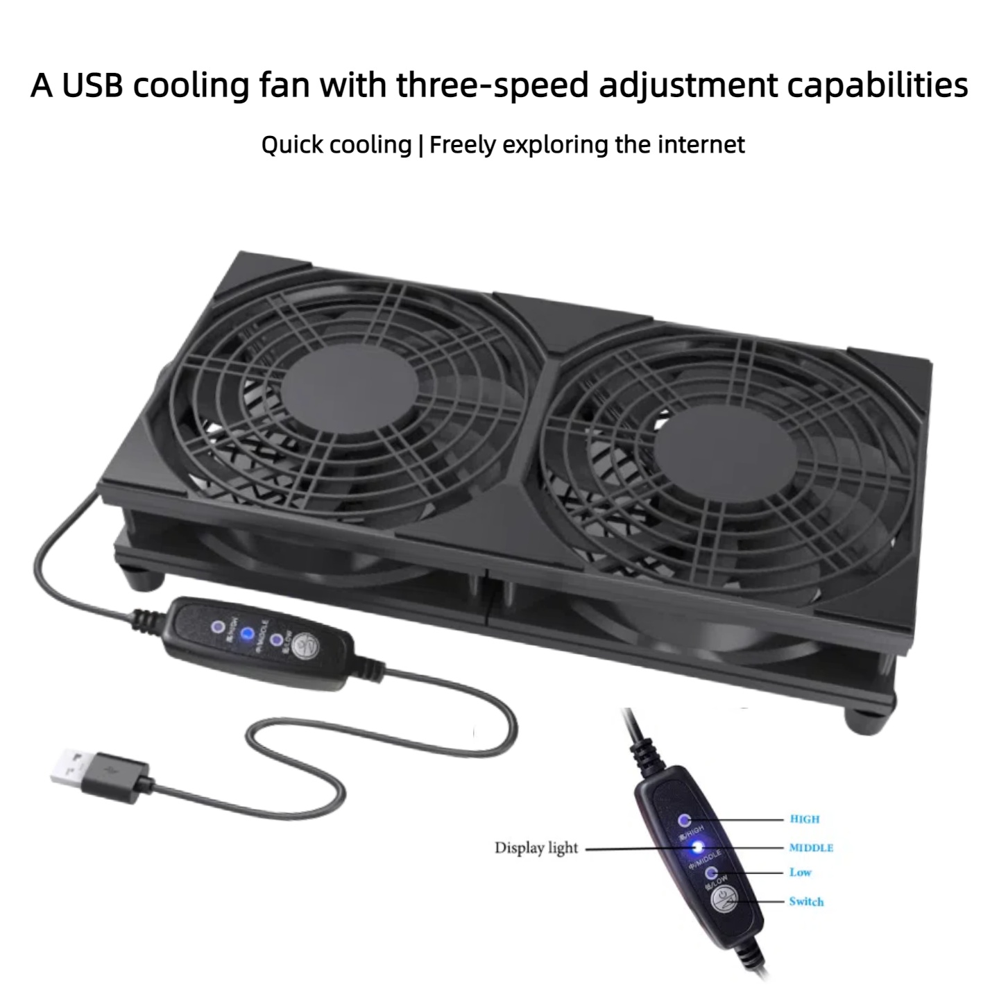 Dual USB Cooling Fan with 3-Sp - Gaming Console And Pc review and price
