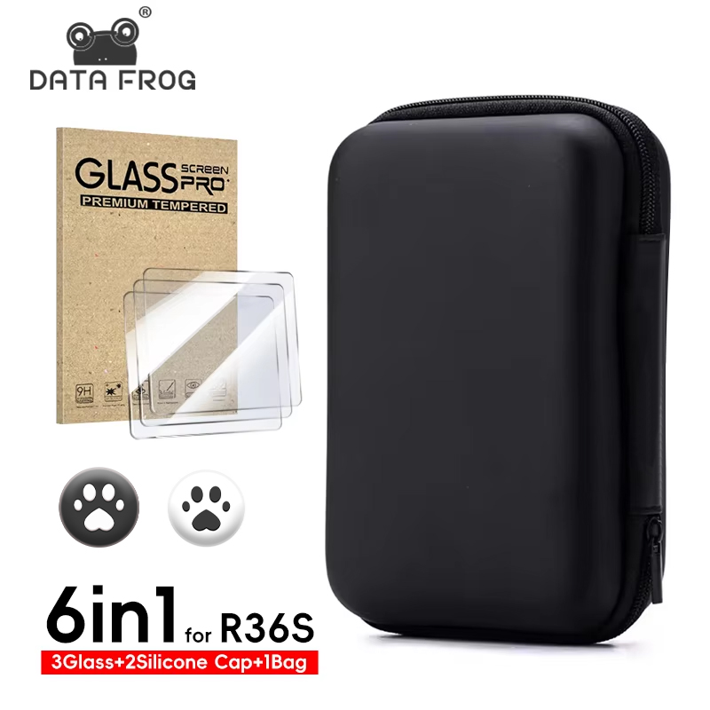 DATA FROG 6 IN 1 Glass+Bag for - Gaming Console R36S review and price